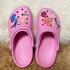 CROCS Ladies Pink with Playful Charms, size 8